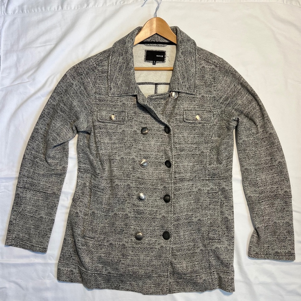Hurley Womens Herringbone Black & White Jacket